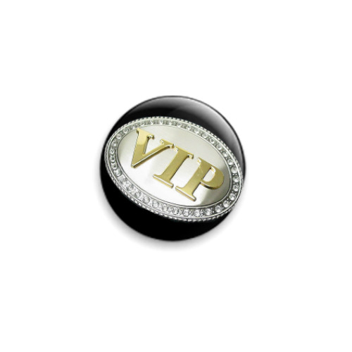 Значок 25мм с принтом  VIP