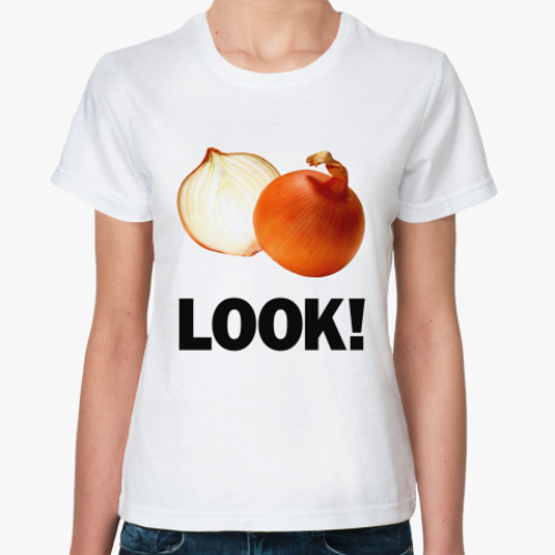 Классическая футболка с принтом  Look! - Лук