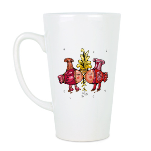 Чашка Латте Птички-валентинки. Любовь