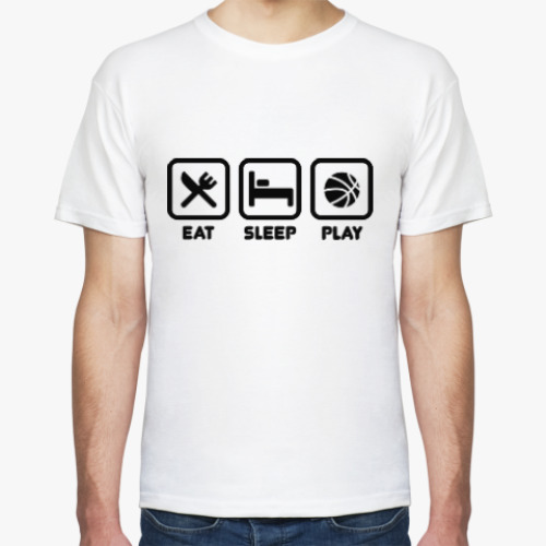 Футболка с принтом Eat Sleep Play