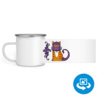 Кружка металлическая белая (круговая запечатка)