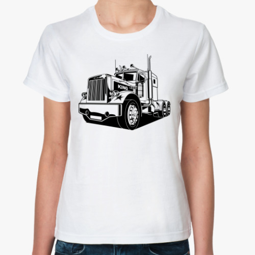 Классическая футболка с принтом 'Truck'