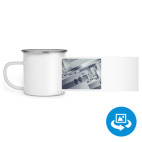 Кружка металлическая белая (круговая запечатка)