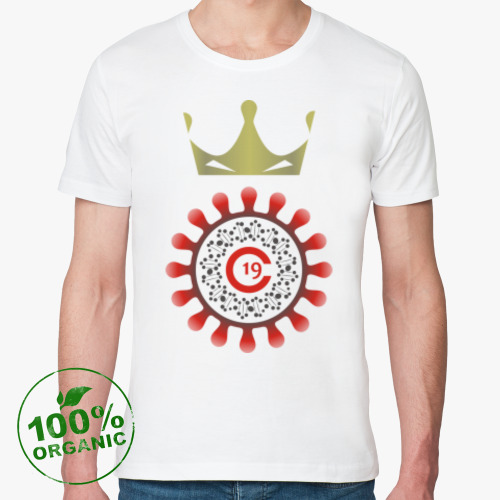 Футболка из органик-хлопка с принтом CORONAVIRUS COVID-19 Корона вирус