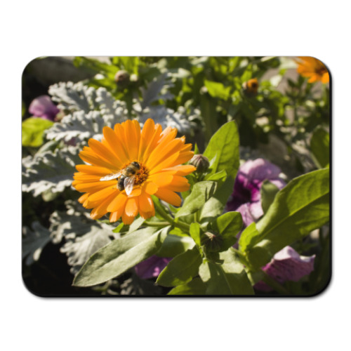 Коврик для мыши Пчела на цветке