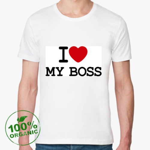 Футболка из органик-хлопка с принтом I Love My Boss