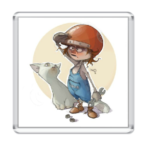 Магнит с принтом Юный механик