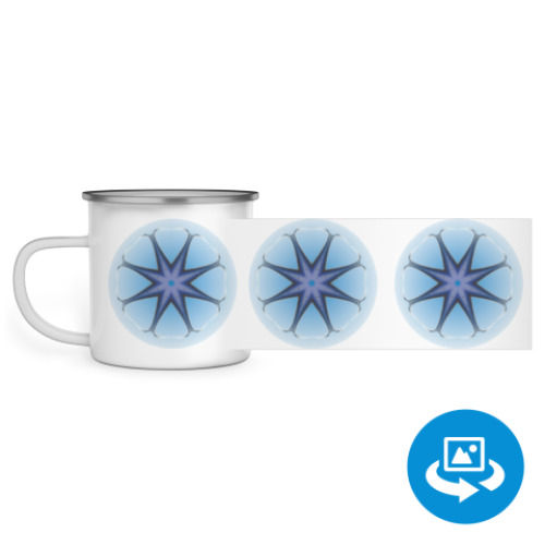 Эмалированная кружка (круговая запечатка) с принтом мандала морская звезда