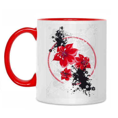 Кружка с принтом Цветы