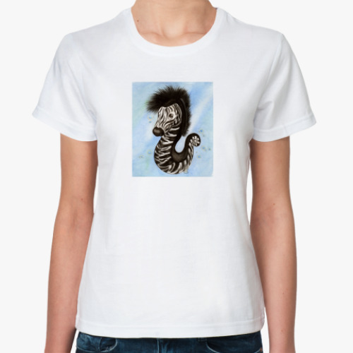 Классическая футболка с принтом Морской зебрёнок