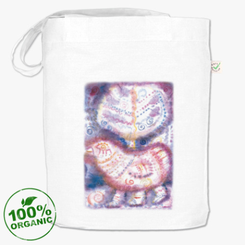 Сумка шоппер с принтом Птица в сапожках