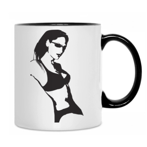 Кружка с принтом девушка