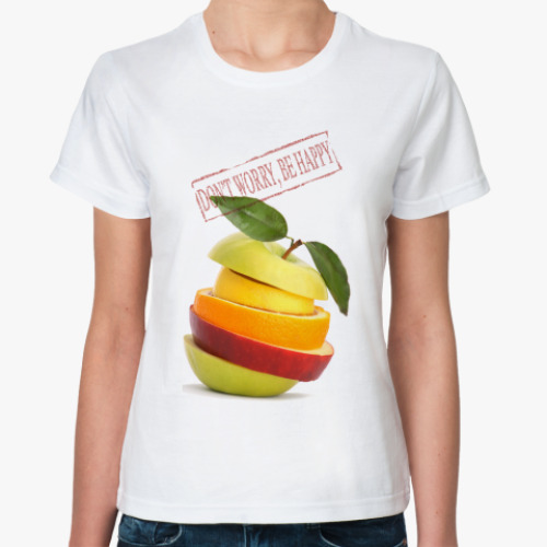 Классическая футболка с принтом Don't worry
