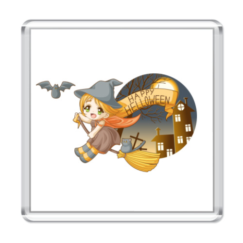 Магнит с принтом  Милая ведьма