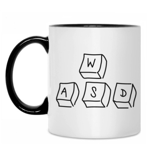 Кружка с принтом WASD