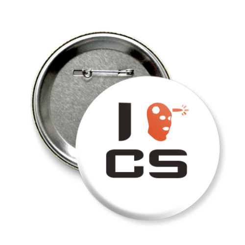 Значок 58мм Я люблю CS
