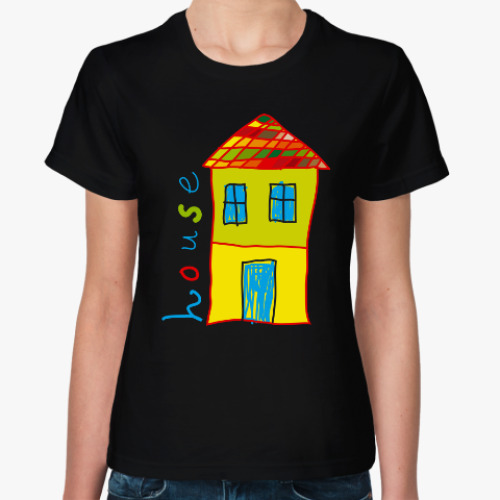 Женская футболка Дом