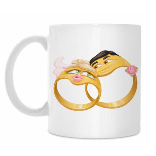 Кружка с принтом молодожены