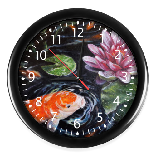 Настенные часы с принтом Золотая рыбка