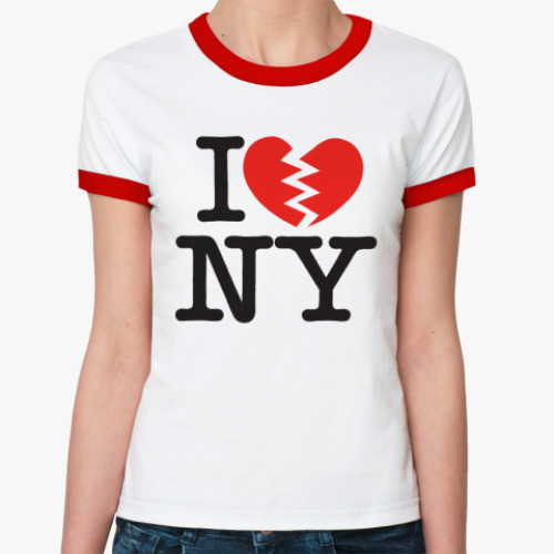 Женская футболка Ringer-T Я не люблю NY