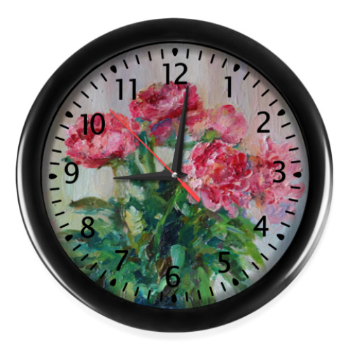 Настенные часы с принтом 'Запах пионов'
