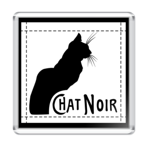 Магнит с принтом черный кот