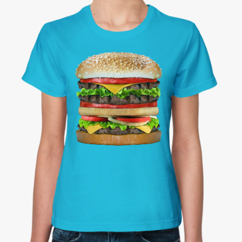 Женская футболка Вкусняшка гамбургер