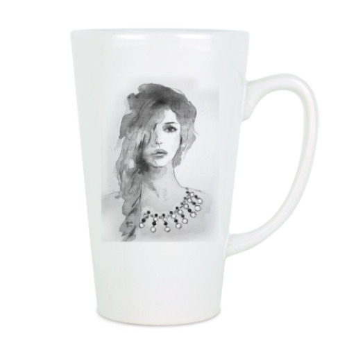 Чашка Латте Девушка в колье