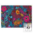 Летний цветочный узор с птицами и сердечками