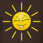 Смеющееся мультяшное солнце