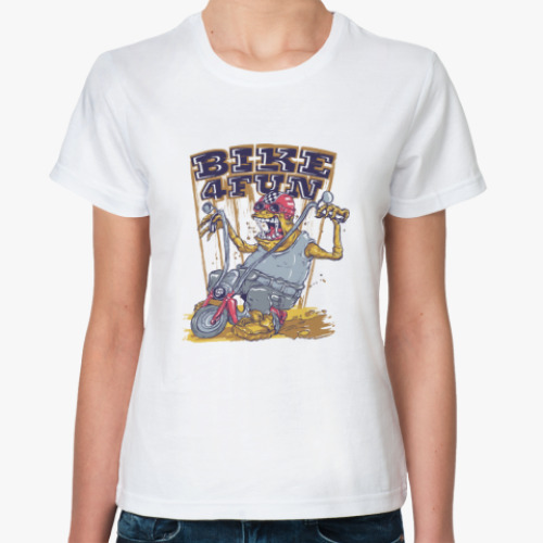 Классическая футболка Байкер на мопеде