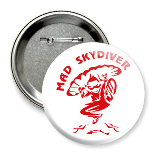 Значок 75мм MAD SKYDIVER