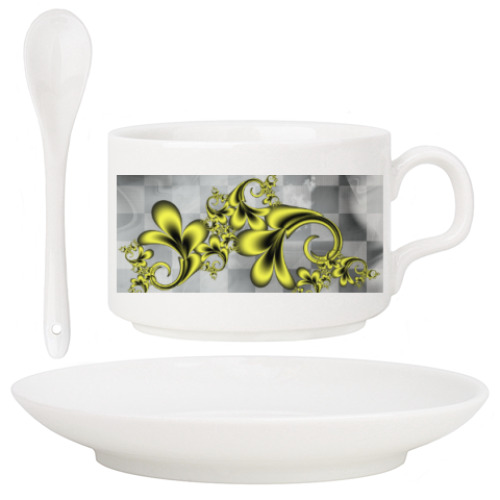 Кофейный набор с принтом Завитки