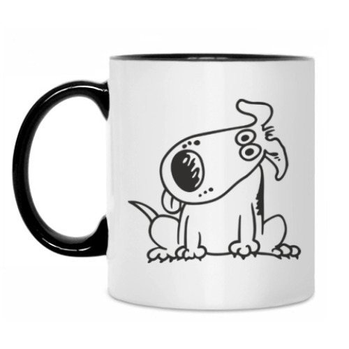 Кружка с принтом Смешная собачка