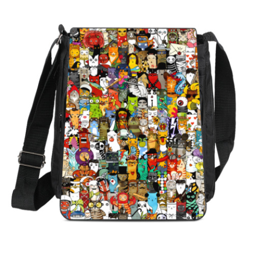 Сумка-планшет с принтом Великие коты. Не паттерн.