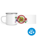 Кружка металлическая белая (круговая запечатка)