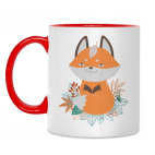 Двухцветная кружка Лиса и Белый Лист