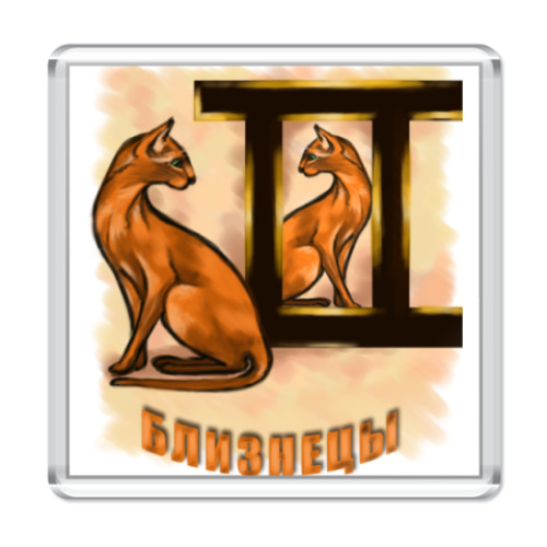 Магнит с принтом  Близнецы