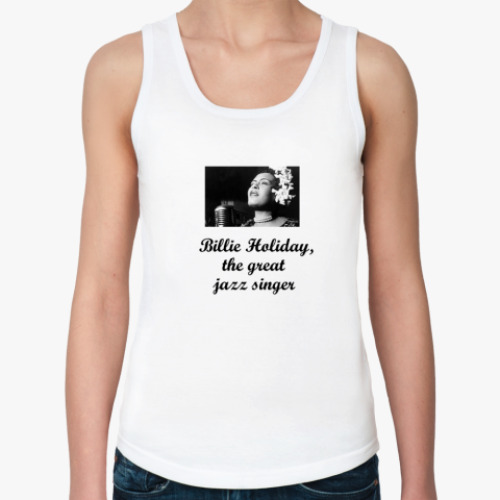 Женская майка с принтом  'Билли Холидэй'