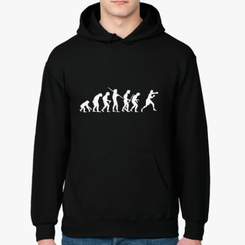Толстовка худи с принтом Эволюция боксёра