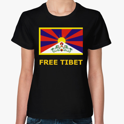 Женская футболка с принтом Free Tibet