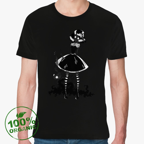 Футболка из органик-хлопка с принтом Black rabbit