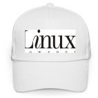Кепка / бейсболка, белая (печать) Linux Powered