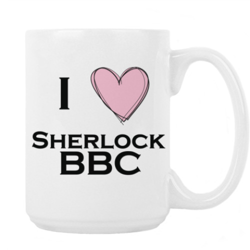 Кружка с принтом I love Sherlock