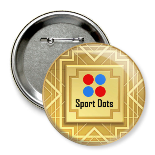 Значок 75мм с принтом Точки в золоте