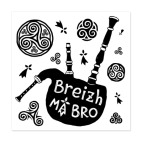 Виниловая наклейка, квадрат (9,5 х 9,5 см) Breizh Ma Bro