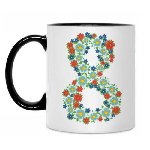 Кружка с принтом 8 марта