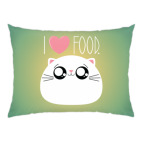 Подушка 47x35 см с цветной обратной стороной Я люблю еду I love food