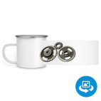 Кружка металлическая белая (круговая запечатка)