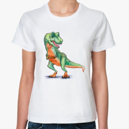 Классическая футболка Динозавр с укулеле